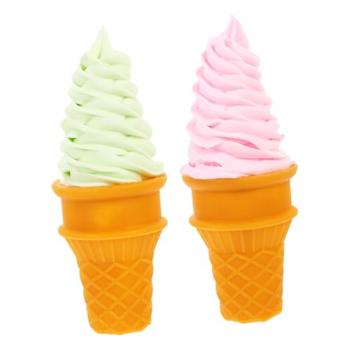 UPKOCH 2st Simulations-EIS Künstliche Eiscreme-Requisite Eistüte Gefälschtes Cupcake-Modell Gefälschte Eiscreme-Requisiten Eiscreme-modellierfigur Partygeschenke Künstliches EIS PVC von UPKOCH