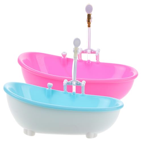 UPKOCH 2st Simulationsbadewanne Babybadewanne Spielzeuge Mini-badewannendekor Mini- -dekor Miniatur-badezimmeraccessoire Badespielzeug-duschsprüher Trinkbecher Plastik Wiederverwendbar von UPKOCH