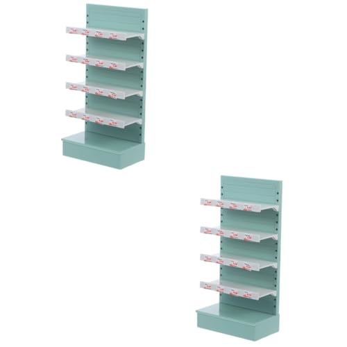 UPKOCH 2st Supermarktregale Für Kinder Ladenständer-miniaturen Miniaturregale Puppenmöbel Puppenhaus Möbel Dekor Puppenhaus-wandregal Miniaturmöbel Bücherregal Für Puppen Abs Green von UPKOCH