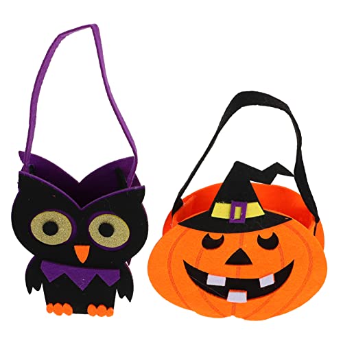 UPKOCH 2st Tragetasche Wiederverwendbare Einkaufstasche Halloween-gunst-tasche Goodie-bags Für Kinder Kinder-süßigkeiten-eimer-einkaufstasche Halloween-goodie-bag Süße Kürbisse Filzstoff von UPKOCH