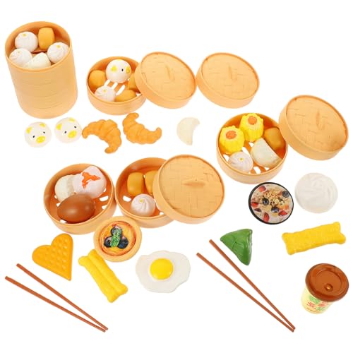 UPKOCH 3 Dampfbrötchen-Set Sensorisches Kinderküche Babyspielzeug Kleinkindspielzeug Geschirrset Besteckset Kinderspielzeug Für Die Küche Spielzeugkochen Plastik Colorful von UPKOCH