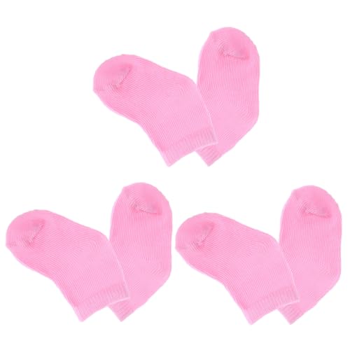 UPKOCH 3 Puppensocken puppenspielzeug Puppen-Accessoires Mini-Socken Puppe kostüm dekor Puppenzubehör Puppenkleidung Puppen-Foto-Requisiten Socken Puppenkostüm Stoff Rosa von UPKOCH