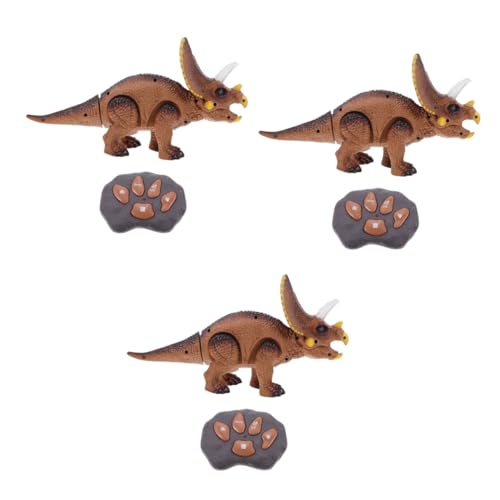 UPKOCH 3 Sätze Fernbedienung Dinosaurier Leuchtendes Dinosaurierspielzeug Leuchtende Dinosaurier Rc-Spielzeug Früherziehungsspielzeug Stimmhafte Dinosaurier Musikspielzeug Plastik Brown von UPKOCH