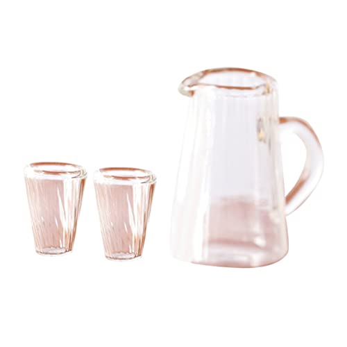 UPKOCH 3 Sätze Gewellte Teetasse Aus Glas Mini- -Requisite Kleine Teetasse Mini-teekessel Simulierter Glaskessel Mini-hauszubehör Das Kleinste Spielzeug Der Welt Wasserkocher Haushalt von UPKOCH