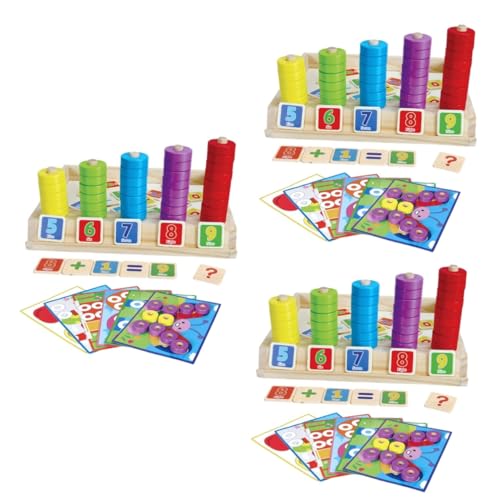 UPKOCH 3 Sätze Lustiges Puzzle zählt Kinderspielzeug Kinder Puzzle Kleinkind Spielzeug Kid Toys Mathe Montessori zählen Spielzeug Stapelspielzeug passendes Spielzeug Holzbausteine hölzern von UPKOCH