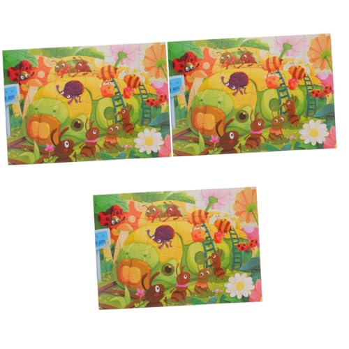 UPKOCH 3 Sätze Puzzle für Kinder Kleinkindspielzeug Lernspielzeug Kinderspielzeug Kinder Puzzle rätselbuch Kinder Bodenpuzzles für Kinder im Alter von 3-5 Jahren Katzenrätsel Papier von UPKOCH