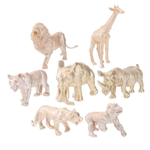 UPKOCH 3 Sätze Tiermodell-Ornamente Goldene Plastiktiere Lernspielzeug Dekoration Kuchendeckel Mit Dschungeltieren Stofftiere Simulationstiermodell Zoo Schreibtisch Spielzeugset PVC Kind von UPKOCH