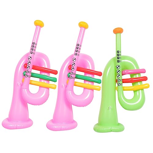 UPKOCH 3 Stück Aufblasbares Musikinstrument Tamburin Aufblasbare Gitarre Lustiges Aufblasbares Instrument Trompete Musikinstrumente Spiel Jazz Für Kleinkinder Versorgung PVC Gelb von UPKOCH