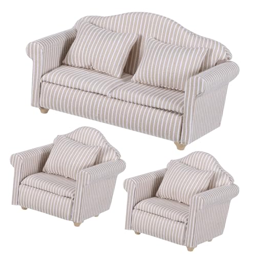 UPKOCH 3 Stück Miniatur Puppensofa Set Modernes Puppenhaus öbel Im Hohen Detail Ideal Für Dekoration Und Rollenspiele Perfekt Für Miniaturpuppen Und Puppenliebhaber von UPKOCH