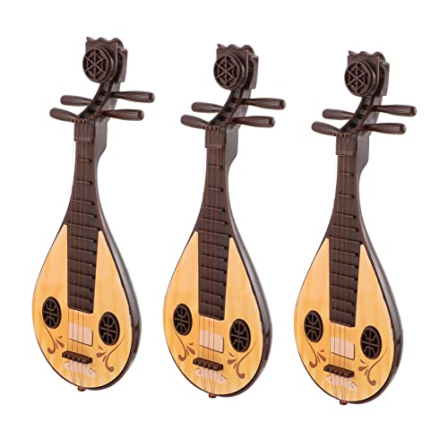 UPKOCH 3 Stück Pipa Musikinstrument Spielzeuginstrumente Kinderspielzeug Mini Gitarre Mini Mini Musikinstrument Mini Schmuck Chinesisches Pipa Modell Puppenzubehör Miniatur Pipa von UPKOCH