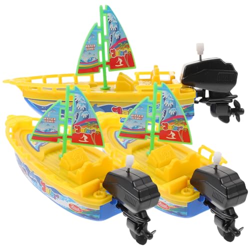 UPKOCH 3 Stück Uhrwerk Boot Mini Badespielzeug Badewanne Für Babys Für Kleinkinder Für Babys Babybadewanne Kinderspielzeug Kinderpool Segelboot Badewanne Boot Kreatur von UPKOCH