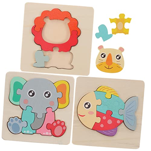 UPKOCH 3 Teiliges Puzzle Spiel Puzzle Rahmen Puzzles Für Alte Brettspiele Tier Puzzle Hochstuhl Geburtstag Tumble Kleinkind Puzzles Puzzles Puzzles Holzpuzzle Dekoration von UPKOCH