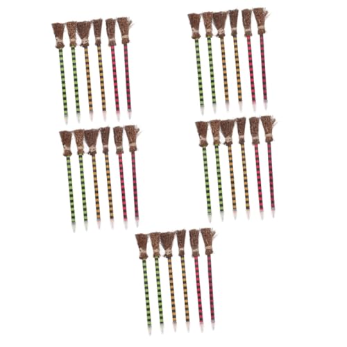 UPKOCH 30 STK Hexenbesen-Bleistift Halloween-Stift Hexenbesenstift Für Hexenbesen Halloween Goody Bag Füller Zaubererstifte Mini-hexenbesenstiel Halloween-partygeschenke Buche von UPKOCH