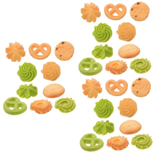 UPKOCH 30 STK Simulierte Cookies Burgerbrötchen Schokoladen-Müsli Puppenhausverzierung Schokoladenkuchen künstliche Cookies-Modelle gefälschte Kekse Food-Modell Gebäck Cookie-Modell PVC von UPKOCH