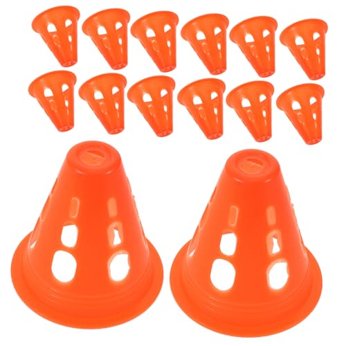 UPKOCH 30 Stück Winddichte Rollski Stapel Mini Sportkegel Basketball Trainingshütchen Orangefarbene Trainingskegel Fußball Trainingshütchen Mini Fußbälle Fußballkegel Fußball von UPKOCH