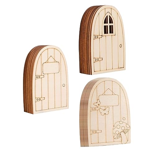 UPKOCH 30St Feentor Puppenmöbel vorgeben Mikro-Landschaftstür Mini Möbel Puppenhaus für kinderspielzeug Mini-Türmodell für Feentür aus Holz als Dekoration hölzern von UPKOCH