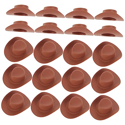 UPKOCH 30St Mini-Cowboyhut Cowboyhüte Paillettenhut Hut Frauen Hut für kleine Puppe Strohhut Puppenhut Cowboyhut für Puppen Minihüte für Partys Puppenhüte selber Machen Plastik Brown von UPKOCH