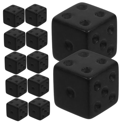 UPKOCH 30st Schwarze Matte Würfel Spielsachen Spielwürfel Requisiten Würfel Masse Gefrostete Würfel Brettspiel-Tool Würfel Zum Glücksspiel Farbige Würfel Punkte Würfel Black Acryl von UPKOCH