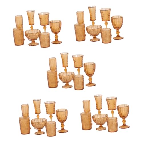 UPKOCH 35 STK Wasserbecher Mini-Tasse Mini Weingläser Kleiner Becher Minispielzeug Für Kinder Miniatur-trinkgläser Miniaturdekoration Puppenhaus Zubehör Mini Essen Spielen Plastik Mode von UPKOCH