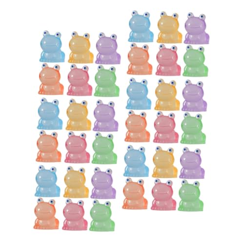 UPKOCH 36st Im Dunkeln Leuchtende Froschstatue Babyspielzeug Babypuppe Frosch Miniaturfiguren Miniaturbücher Ente Mini-vers Machen Es Zu Mini-Essen Miniatur-Frosch-modellierfiguren Harz von UPKOCH