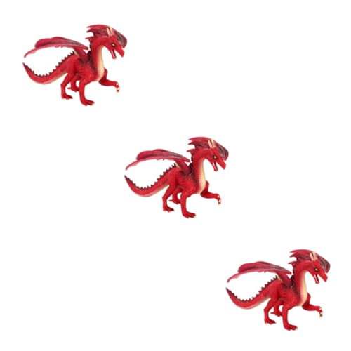 UPKOCH 3St Dinosaurier-Modell Spielzeug für Kinder kinderspielzeug Children Toys jucarii pentru copii kinderknallzeug Lehrspielzeug Lernspielzeug Dinosaurier-Dekoration Tierornament rot von UPKOCH