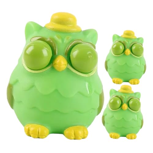 UPKOCH 3St Prise Musik Spielzeug für Kinder kinderspielzeug Squeeze Toys Eulen-Sinnesspielzeug Hand sensorisches Spielzeug Dekompressionsspielzeug tragbares Fidget-Spielzeug PVC Green von UPKOCH