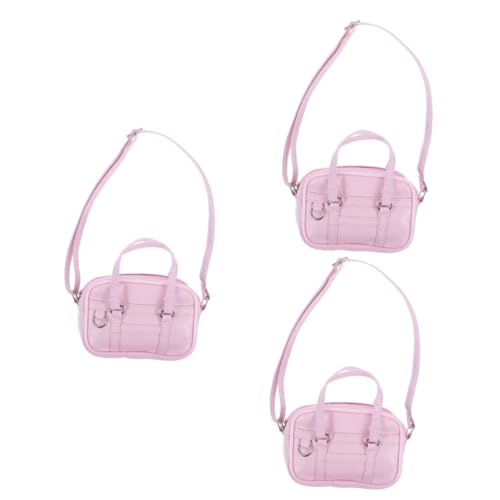 UPKOCH 3St Puppenrucksack Handtaschen die Einkaufstasche Modelle Spielzeuge Puppenhaus-Handtasche Mikroszenenverzierung Schulranzen Heimtasche dekorative Tasche Baby Zubehör Rosa von UPKOCH