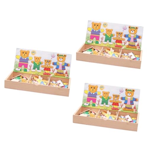 UPKOCH 3St Sortier- und Zuordnungsspiel Kinder Puzzle rätselbuch Kinder holzrätsel Toys holzpuzzles Puzzle spielbuch Jigsaw Puzzle knobeleien für Kinder Spielzeug Bambus von UPKOCH