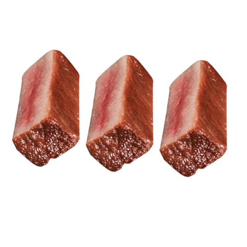 UPKOCH 3St Steak-Modell Gestell Rindfleisch Restaurant deko esszimmer deko Tischdeko-Steak deko für esstisch Simuliertes Steakmodell dekoratives Kunstfleisch Fake-Fleisch-Modell PVC Brown von UPKOCH