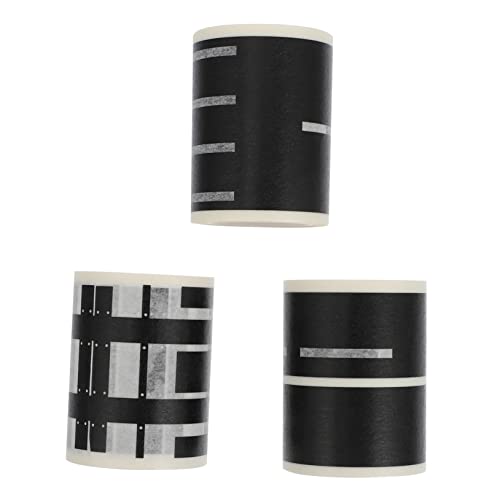 UPKOCH 3St Straßenaufkleber verkehrszeichen Aufkleber washi Tape breit DIY-Straßenklebeband Abnehmbares Klebeband Spielzeugstraßenklebeband Washi-Tape-Aufkleber Japanisches Papier Black von UPKOCH