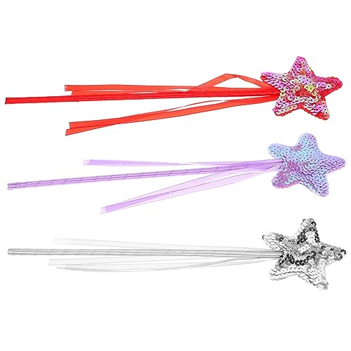 UPKOCH 3St Zauberstab Fairy Wand Kinderkleider igelkostümkinder Children Toys Kinder spielzeuge Mädchen Fee Stock Feenstab in Sternform Zauberstäbe Glitzer-Fee-Stick Gastgeschenke Plastik von UPKOCH