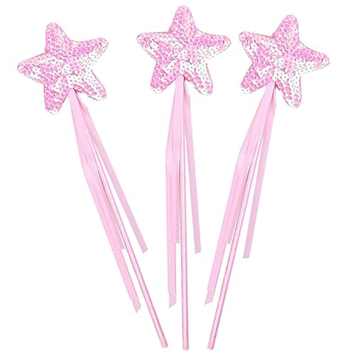 UPKOCH 3St Zauberstab Fairy Wand für Kid Toys spielsachen Toys Feenhafte Partybevorzugung funkeln Bausatz Feenstab Hexenstab Feenstöcke für Mädchen Stoff Rosa von UPKOCH