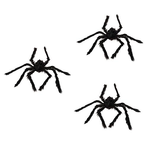 UPKOCH 3St gefälschte Spinne Plüschspinne riesige Spinne mittlere Spinne Halloween aussendeko Halloween Costume Spielzeug Spukhaus-Requisite Gruselige Halloween-Party-Dekoration von UPKOCH