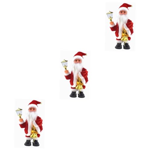 UPKOCH 3St gefülltes Weihnachtsspielzeug Urlaub weihnachtsmann Weihnachts-Sankt-Spielzeug fun toys for lustig weihnachtliches Musikspielzeug Weihnachtspuppen rot von UPKOCH