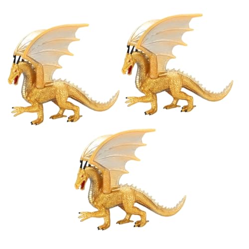 UPKOCH 3st Dinosaurier-Dekoration Dinosaurier-Figur Realistische Dinosauriermodelle Tierdekor Skelett-maskerademaske Tierlandschaftsdekoration Dinosaurier-Ornament Für Golden von UPKOCH