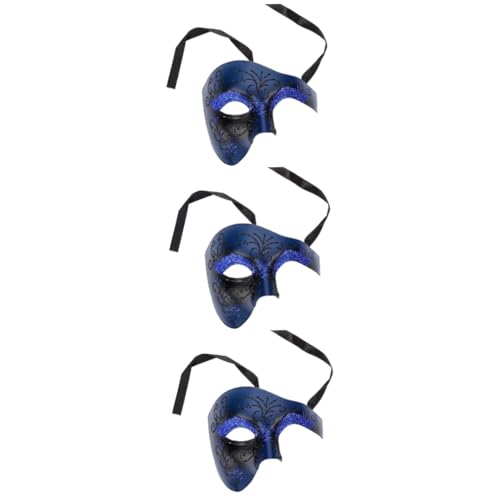 UPKOCH 3st Karnevalsmaske Halloween-kostüme Für Männer Halbe Retro-maskerademasken Venezianische Halbgesichtsmasken Outdoor-dekor Karnevalsball Der Oper Plastik Abschlussball Mann von UPKOCH