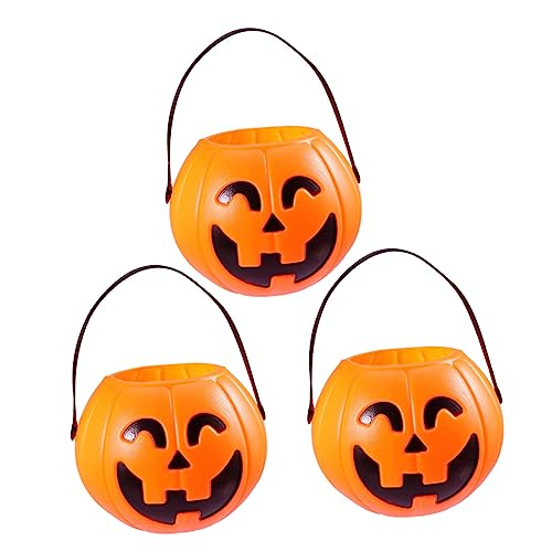 UPKOCH 3st Kürbis Eimer Leckereien Kürbiseimer Groß Kinderlaterne Halloween-dekoration Snackbehälter Für Kinder Halloween-schüssel Panier Halloween-ornamente Laternen Nicht Filme Plastik von UPKOCH