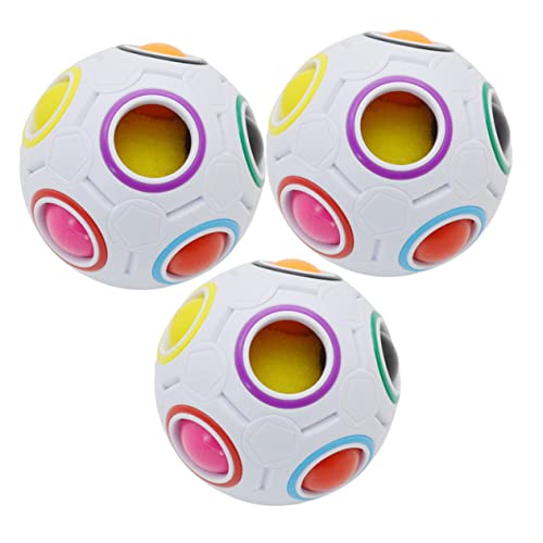 UPKOCH 3st Magischer Ball Lernspielzeug Puzzle-Regenbogen Würfel Ball Spielzeug Regenbogen-Puzzle Logik-Puzzle-Spielzeug Pädagogisches Montessori-Spielzeug Puzzleball Colorful Abs von UPKOCH