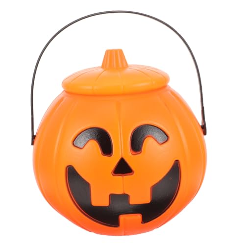 UPKOCH 3st Tragbarer Kürbiseimer Laterneneimer Halloween-kürbis-süßigkeitsschüssel Halloween-eimer Für Kinder Party-bonbonglas Kleine Kürbiseimer Bonbongläser Mit Deckel Meer Neuheit Pp von UPKOCH