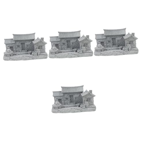 UPKOCH 4 Mini Imitationen Chinesischer Stil Landschaftsdekoration Vintage Hausverzierung Mikro Landschaftsbau Ornament Miniaturhaus Garten Hausfiguren Mini Dekor von UPKOCH