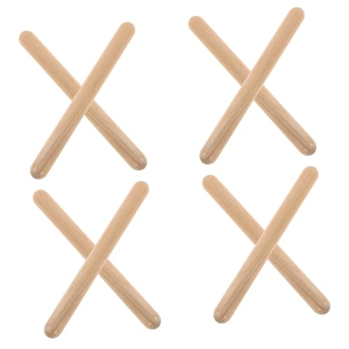 UPKOCH 4 Paare Schlagzeug Retro-kerzenhalter Zubehör Rhythmusstab Ring Stick Rhythmus Stick Trommelstöcke Drumstick-Rhythmus-Stick Bassdrumsticks Mallet-rhythmusstab Khaki Holz von UPKOCH