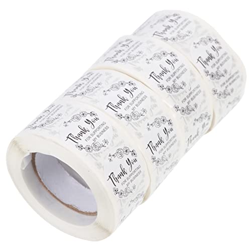 UPKOCH 4 Rollen Danke Aufkleber Runder Siegelaufkleber Geschenketikettenaufkleber Geschenksiegelaufkleber Aufkleber Für Geschenketiketten Geschenkverpackungen Papier Weiß von UPKOCH