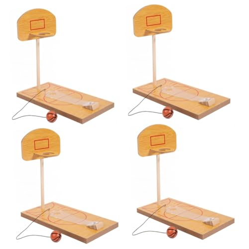 UPKOCH 4 Sätze Desktop-Basketballspielzeug Spielzeuge kinderspielzeug Entwässerungskorb Lernspielzeug Tabletop-Sportspiele Basketballspielspielzeug Schreibtisch Basketballkorb Reisen Holz von UPKOCH