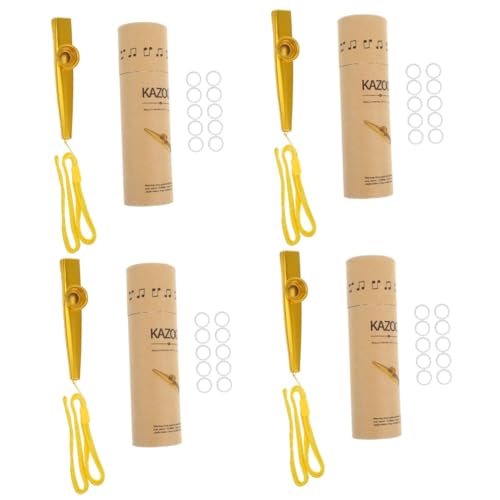 UPKOCH 4 Sätze Kazoo-Set Leistungs-Kazoo Musikperformance Kazoo Kazoos Mit Lanyards Kazoo Für Anfänger Kazoo Für Kinder Gitarren-Kazoo-Partner Elektrischer Kazoo Aluminiumlegierung von UPKOCH