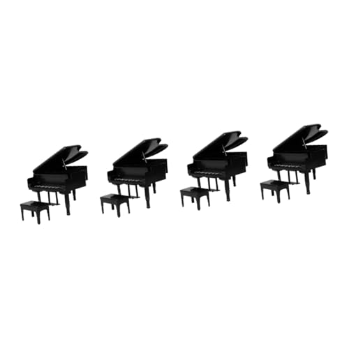 UPKOCH 4 Sätze Puppenhaus-Klavier Miniklavier Für Puppe Mini- -Musikinstrument Miniaturmöbel Puppenhausmöbel Puppenhaus Klavier Und Hocker Mini-möbelmodell Mini-hausklavier Black von UPKOCH