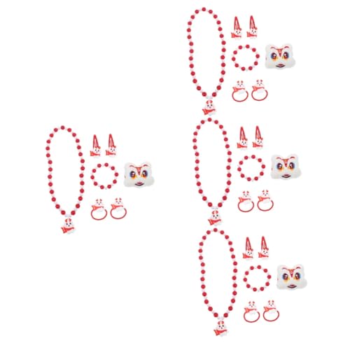 UPKOCH 4 Sätze Schmuckset Für Kinder Dekorativer Kinderschmuck Kinderringe Armbänder Für Mädchen Halskette Für Mädchen Babyschmuck Mädchen Schmuck Kinderschmuck Für Mädchen Plastik von UPKOCH