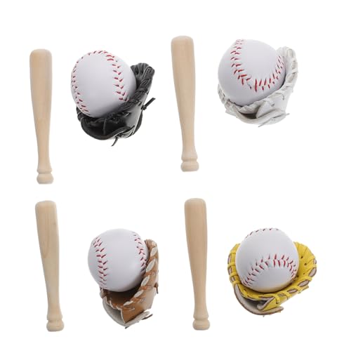 UPKOCH 4 Sets Baseball Modell Sport Sportbälle Medaillon des Deckels Kunst Und Bastelsets Ornamente Zum Basteln Outdoor Ornamente Schlüsseldekorationen Mini Baseballanzug Modelle Leder von UPKOCH