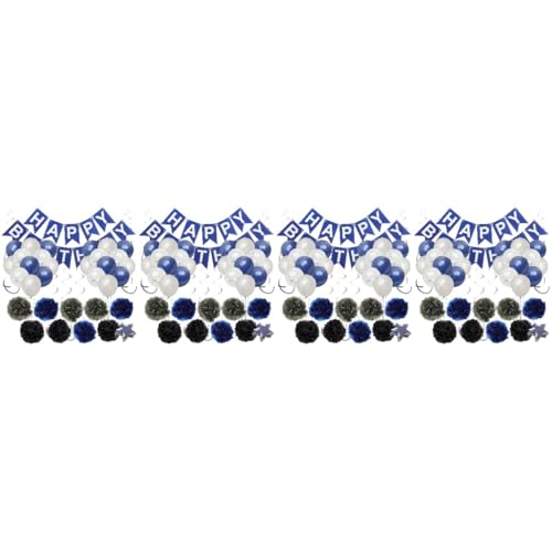 UPKOCH 4 Sets Geburtstagsbanner Luftballons Blau Happy Birthday Banner Zuhause Geburtstag Party Ornament Happy Birthday Ballon Happy Birthday Dekorationen Party Hängeornament Emulsion von UPKOCH