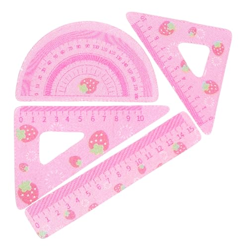 UPKOCH 4 Stück 12 Puppenhaus-lineal-Set Mini-schulbedarf Für Puppen Puppenherrscher Puppenschule Spielset Miniaturlineal Für Puppen Schulspielset Miniaturmaßstab Mini-lineal Rosa Plastik von UPKOCH