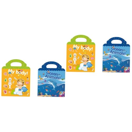 UPKOCH 4 Stück Aufkleber Schultasche Fensteraufkleber Für Kleinkinder 3D-Aufkleber Für Kinder Pädagogisches Montessori-Spielzeug Gehirn Puzzle-Spielzeug Papier Karikatur Stickerbuch von UPKOCH